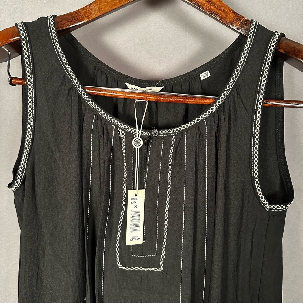 Max Studio black long maxi boho flowy‎ dress size S NWT - Picture 5 of 10